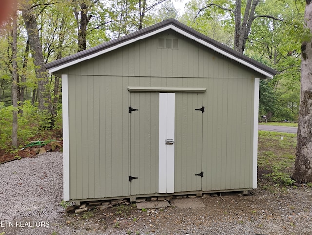 view of shed