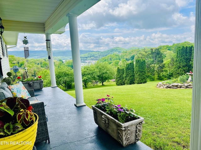 view of patio with a porch