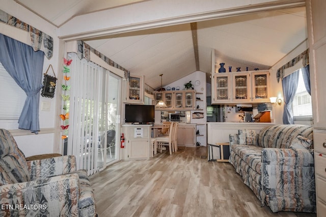 5355 E Pkwy, Cosby, TN 37722 - living area with light wood-type flooring and lofted ceiling