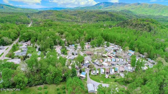 5355 E Pkwy, Cosby, TN 37722 - birds eye view of property featuring a residential view, a view of trees, and a mountain view