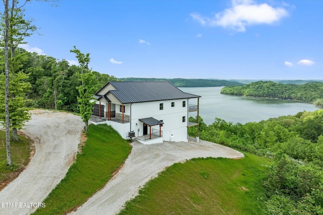 448 Taylor Rd, Byrdstown, TN 38549 - bird's eye view with a water view and a view of trees