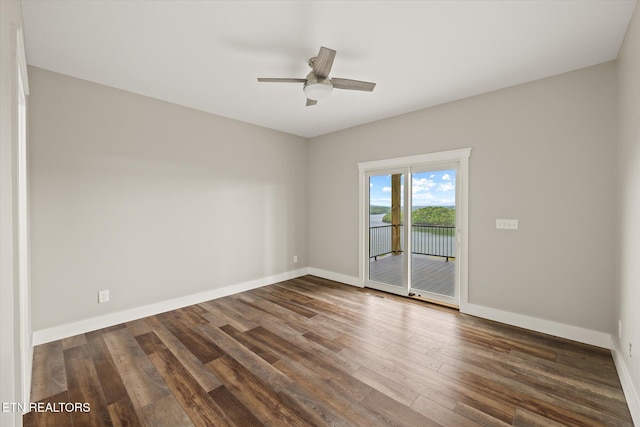448 Taylor Rd, Byrdstown, TN 38549 - empty room featuring a ceiling fan, baseboards, and wood finished floors
