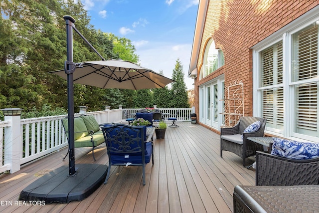 1614 Pinnacle Point Dr, Alcoa, TN 37701 - deck featuring an outdoor living space and outdoor dining space