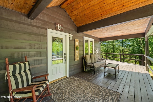 wooden deck with a porch