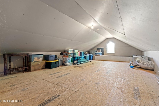 view of unfinished attic