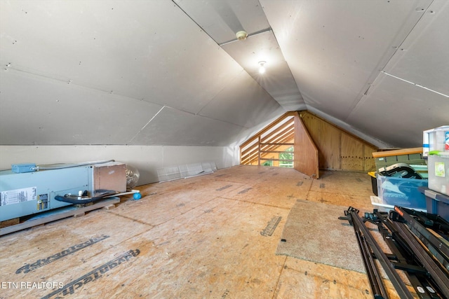 view of unfinished attic
