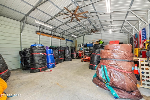 garage featuring metal wall