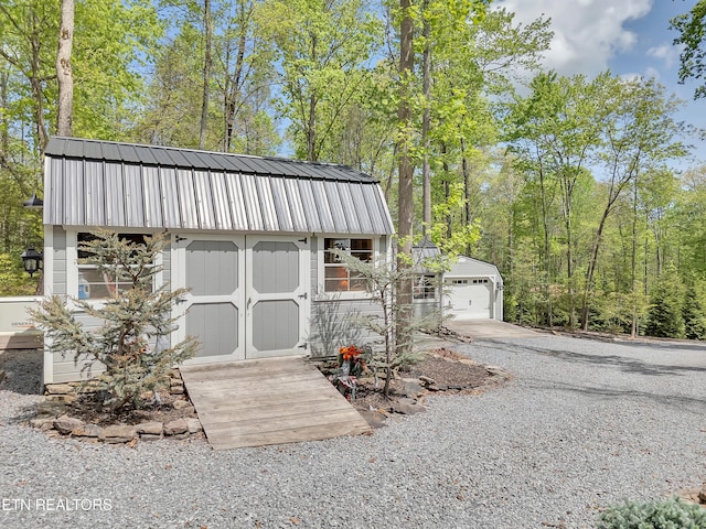 view of shed