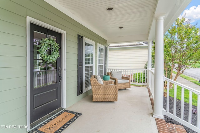 exterior space featuring covered porch