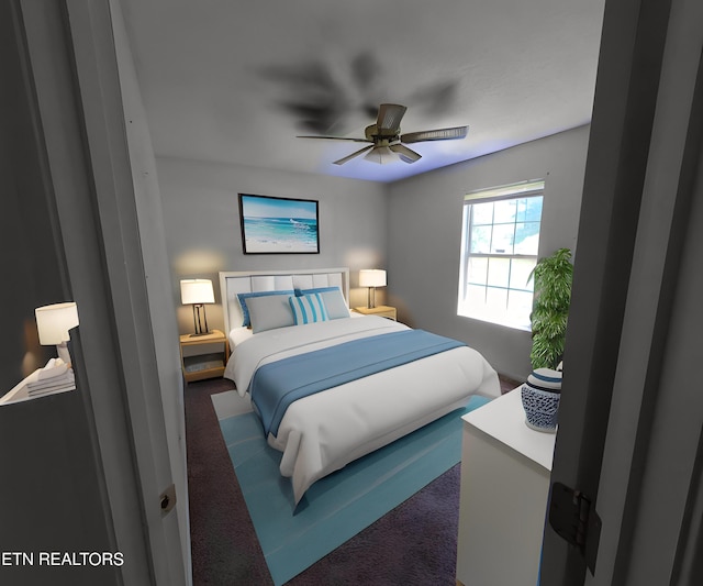 2094 NW Cecil Johnson Rd, Knoxville, TN 37921 - bedroom featuring carpet flooring and a ceiling fan