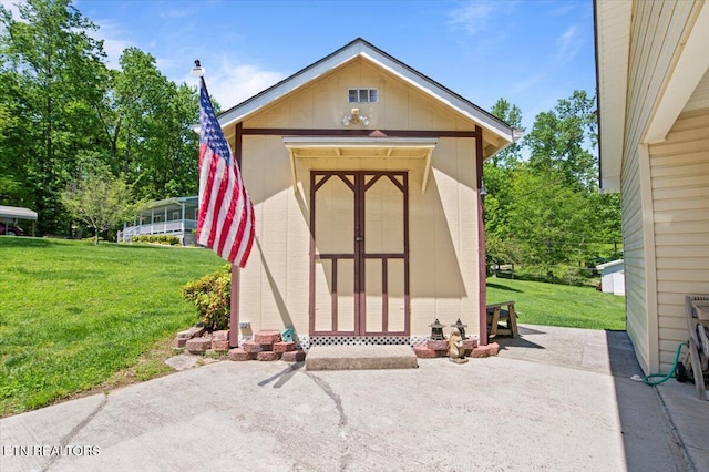 view of shed