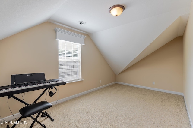 1827 Autumn Bluff Rd, Knoxville, TN 37932 - home office with vaulted ceiling, baseboards, and carpet