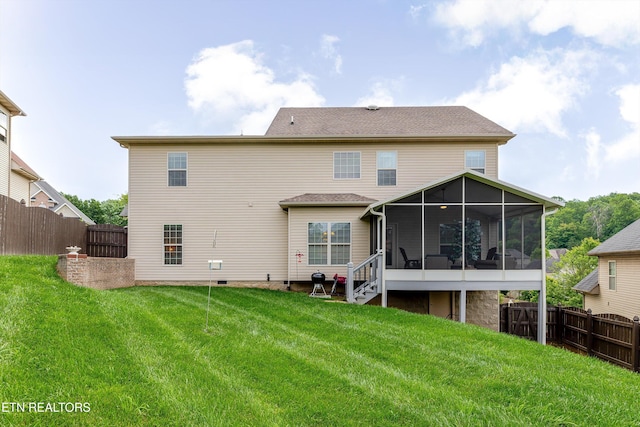 1827 Autumn Bluff Rd, Knoxville, TN 37932 - back of house with a sunroom and crawl space