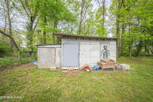 view of shed