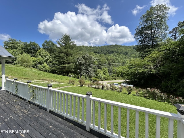 3510 Briceville Hwy, Briceville, TN 37710 - deck with a yard and a wooded view