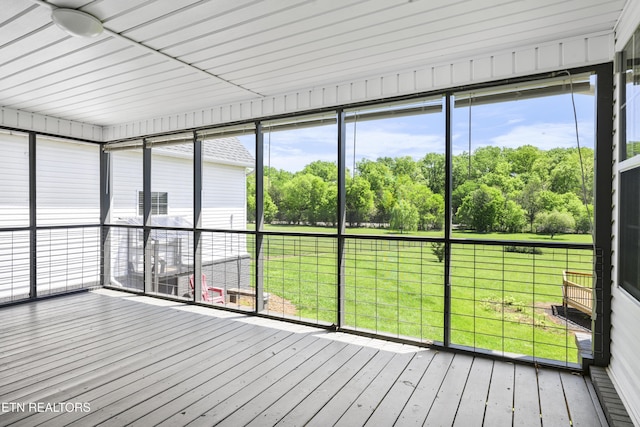 view of unfurnished sunroom