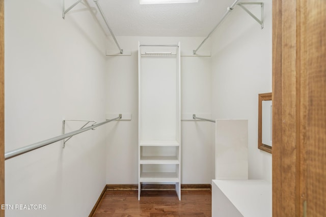 spacious closet with wood finished floors