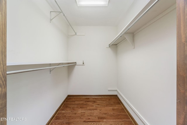 spacious closet with wood finished floors