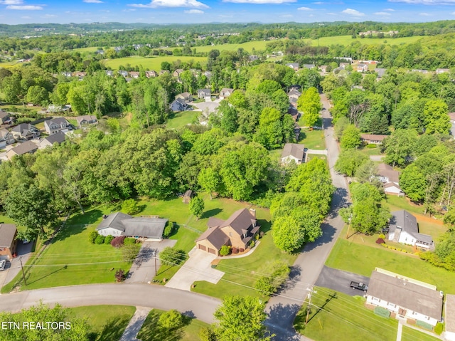 aerial view with a residential view
