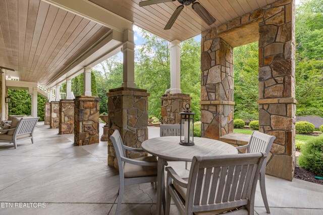 5315 Bent River Blvd, Knoxville, TN 37919 - view of patio featuring a ceiling fan and outdoor dining space