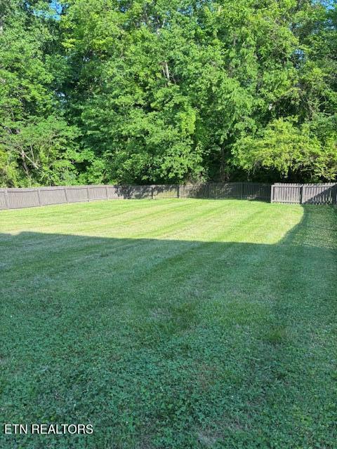 view of yard featuring a fenced backyard