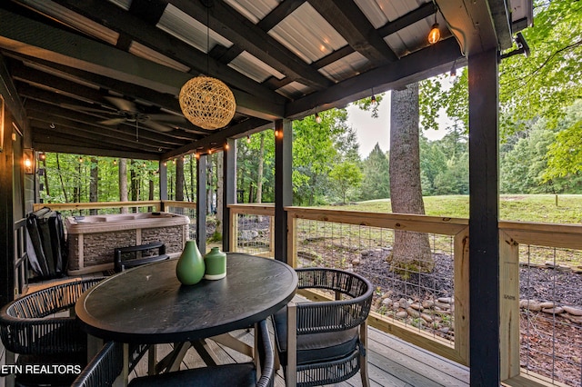 deck with outdoor dining space