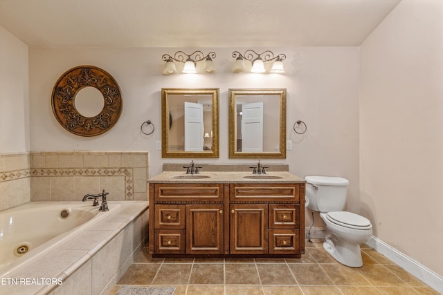 702 Meadowview Dr, Harriman, TN 37748 - full bathroom featuring double vanity, a sink, a bath, and toilet