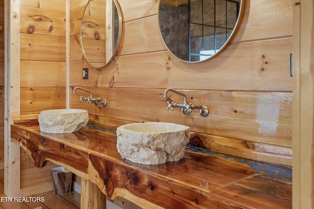 487 Fish Hatchery Rd, Sweetwater, TN 37874 - bathroom with wooden walls and vanity