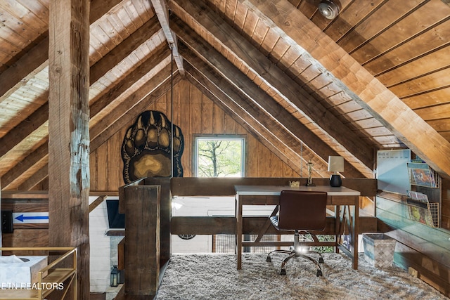 view of unfinished attic