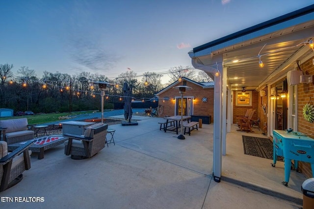 view of patio with an outdoor hangout area