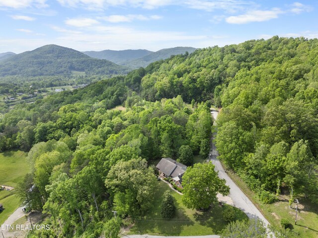 145 Lynn Ave, Jellico, TN 37762 - birds eye view of property featuring a forest view and a mountain view
