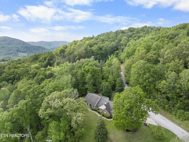 145 Lynn Ave, Jellico, TN 37762 - drone / aerial view featuring a view of trees and a mountain view