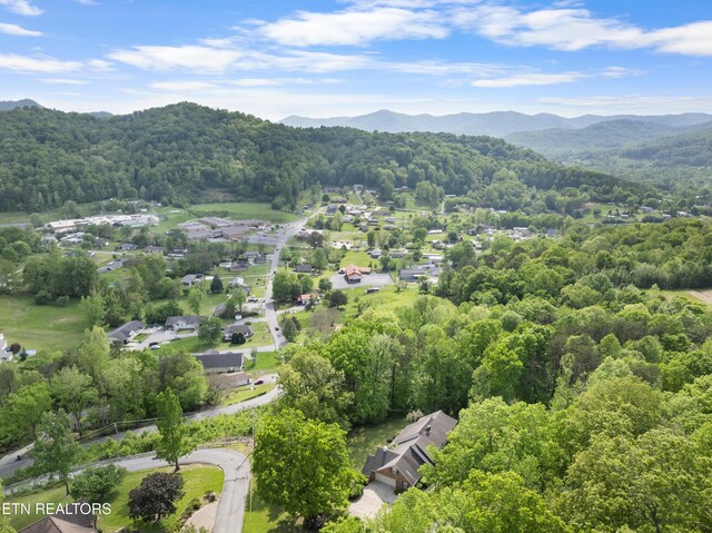 145 Lynn Ave, Jellico, TN 37762 - birds eye view of property featuring a residential view, a mountain view, and a forest view