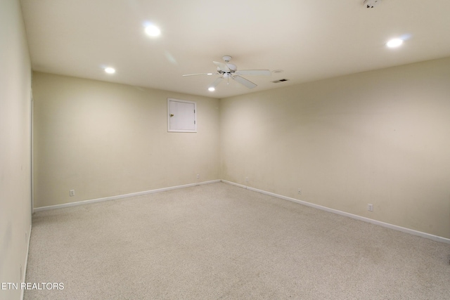 13177 Clear Ridge Rd, Knoxville, TN 37922 - carpeted empty room featuring recessed lighting, baseboards, and ceiling fan