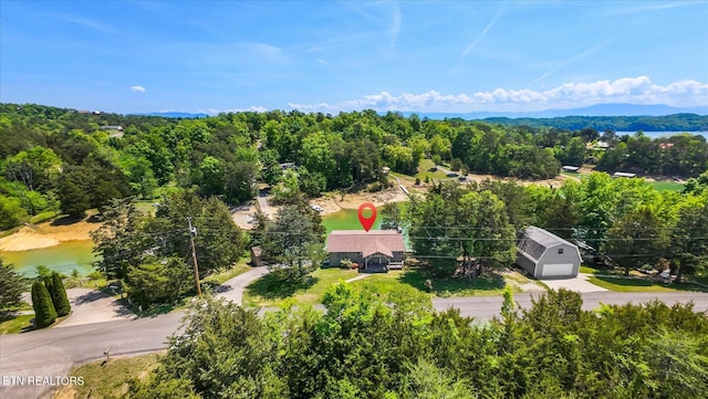 bird's eye view featuring a mountain view