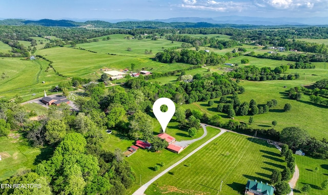 bird's eye view featuring a rural view