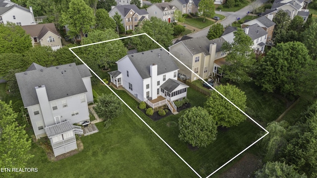 birds eye view of property featuring a residential view