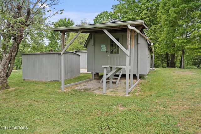 view of shed