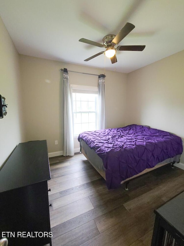 106 Maca Ridge Cir, Clarkrange, TN 38553 - bedroom featuring wood finished floors, ceiling fan, and baseboards