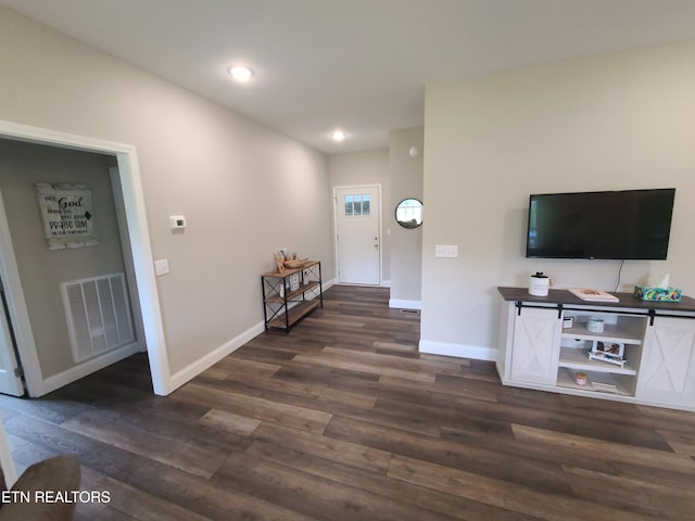 106 Maca Ridge Cir, Clarkrange, TN 38553 - entrance foyer featuring dark wood finished floors, baseboards, and recessed lighting