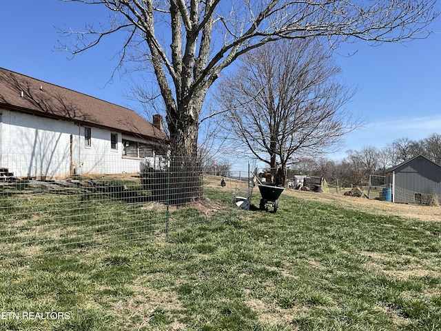 view of yard featuring fence