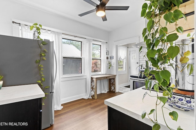 1321 N 4th Ave, Knoxville, TN 37917 - office featuring ceiling fan, baseboards, and light wood finished floors