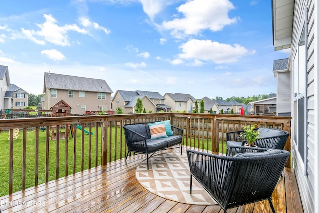 1724 Golden Nugget Ln, Knoxville, TN 37932 - deck featuring a residential view, a playground, and outdoor lounge area