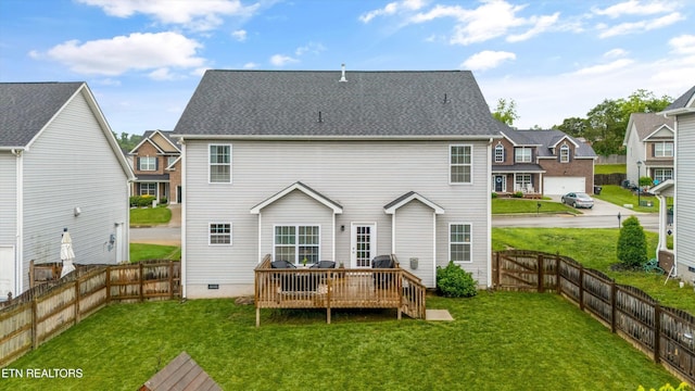 1724 Golden Nugget Ln, Knoxville, TN 37932 - back of property with a wooden deck, crawl space, and a gate