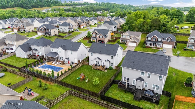 1724 Golden Nugget Ln, Knoxville, TN 37932 - aerial perspective of suburban area featuring a pool area