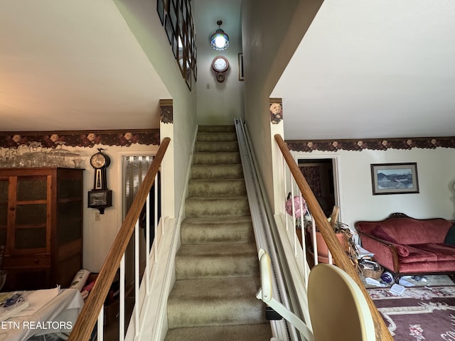 stairs with carpet