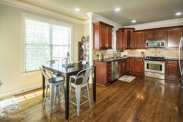 719 Lake Vista Ln Unit 3, Knoxville, TN 37934 - kitchen with plenty of natural light, a sink, dark wood-style flooring, and stainless steel appliances
