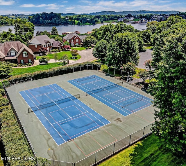 719 Lake Vista Ln Unit 3, Knoxville, TN 37934 - view of tennis court featuring a water view and fence