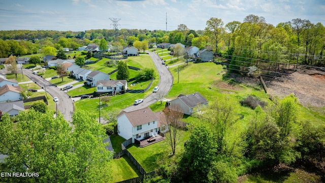 bird's eye view with a residential view