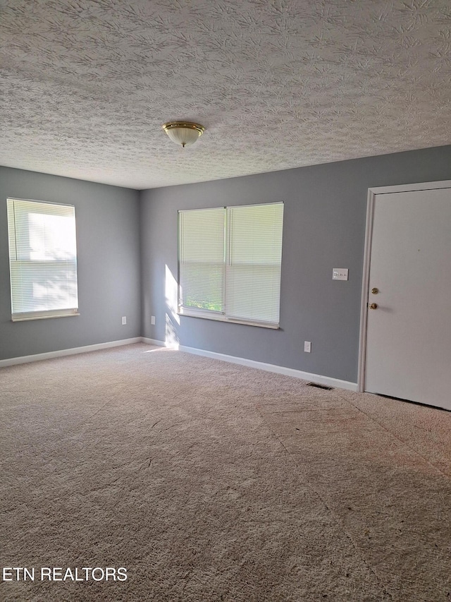 5828 Eldridge Rd, Knoxville, TN 37918 - carpeted spare room with baseboards, a textured ceiling, and a wealth of natural light